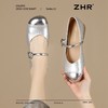 ZHR时尚玛丽珍鞋2025新款网红ins浅口单鞋女潮流银色百搭粗跟单鞋 商品缩略图9