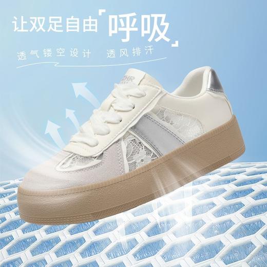 ZHR则则复古芭蕾风德训鞋女夏季蕾丝透气网面休闲鞋百搭小白鞋女 商品图5