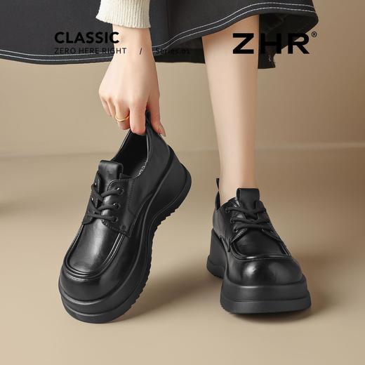 ZHR则则时尚复古厚底增高英伦单鞋2026新款一脚蹬气质通勤小皮鞋 商品图6
