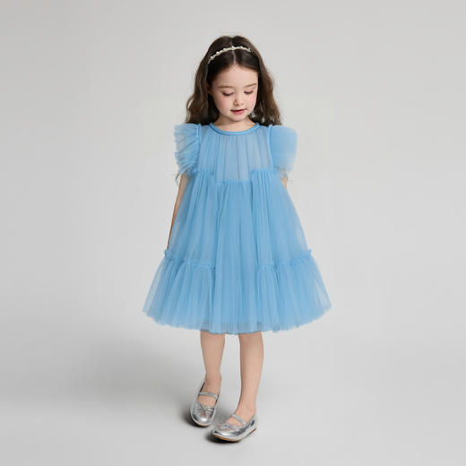 笛莎/Deesha 2026年夏季新款女童小童高光高定连衣裙纱裙裙子 商品图2