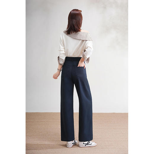 【FIVE WHITE GEESE 钛金樱花九分直筒裤】三色可选，90-150斤可穿，直筒版型，修饰包容，久坐不起皱~ 商品图5