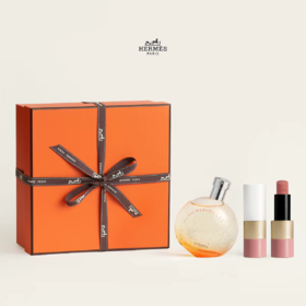【春日特惠】Hermes爱马仕橘彩星光香水口红唇膏礼盒 中性男女香水 100ml➕瑰丽唇膏正装 4g+礼盒礼袋