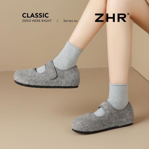 ZHR则则简约魔术贴勃肯鞋女春秋款百搭舒适懒人一脚蹬玛丽珍女鞋 商品图3