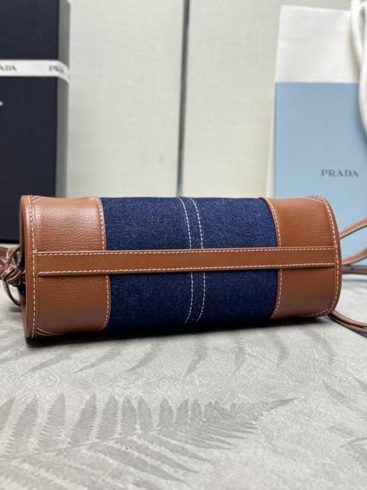 普拉达 SoftLux牛仔布配牛皮 保龄球 mini（LZ） 商品图5