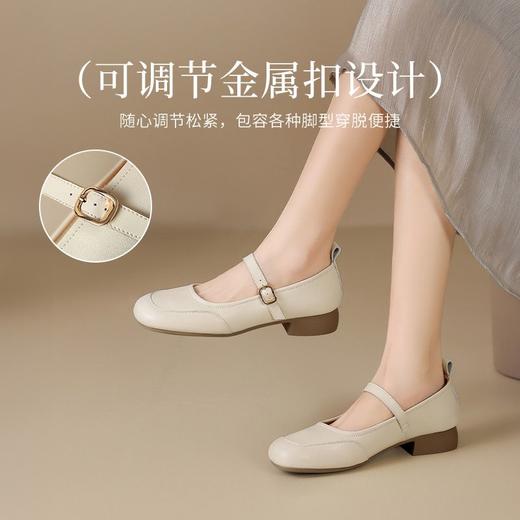 ZHR玛丽珍鞋女2025新款法式圆头浅口单鞋女时尚百搭平底ins小皮鞋 商品图4