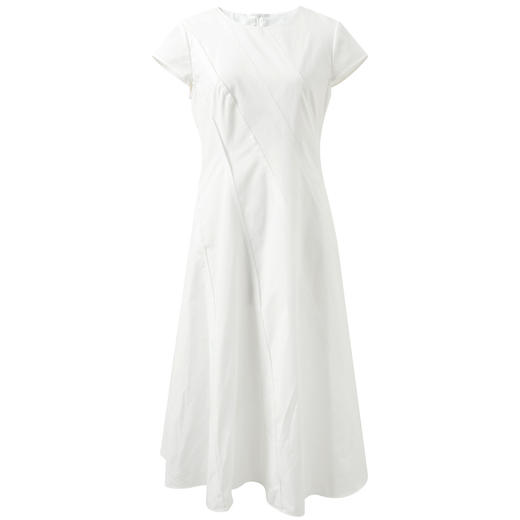 【理想裙】三彩2026春季新款圆领短袖A字裙连衣裙小白裙简约长裙M 商品图4