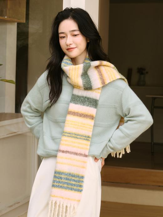 马卡龙棉花糖 珠片裥条邓肯羊绒毛衫FCF3CST030 商品图0