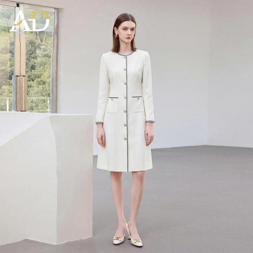 AD小香风连衣裙女春2026新款高级感今年流行爆款高知得体白色裙子 商品图3