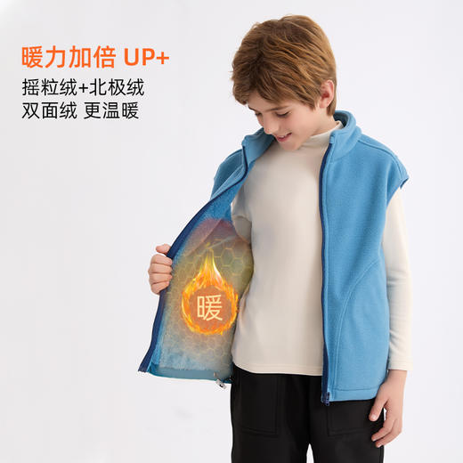 现货速发 龙之涵“小暖炉”轻暖双面绒马甲儿童加绒加厚马甲 商品图1