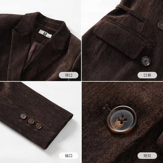 艾尚臣高级感雪尼尔西装套装女冬职业装双排扣灯芯绒通勤休闲西服 商品图4