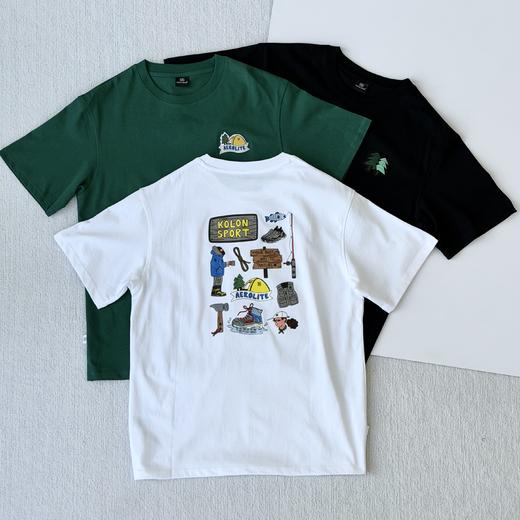 付款减库存，kl户外露营ks *jeon hwangil插画刺绣贴布短袖T恤   插画kl短袖 商品图0