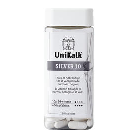 [丹麦]新Unikalk佑咔克成人银白款钙片180粒10µg维他命D.New!Unikalk Silver 10µg 180stk.