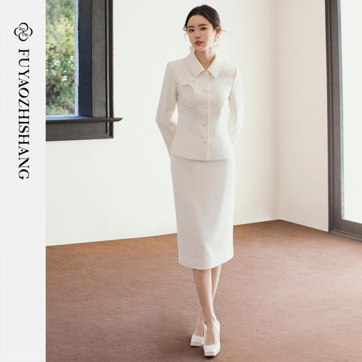 FUYAO扶摇直上 2026新款西装套装女春季花卉刺绣西服两件套高级感 商品图3