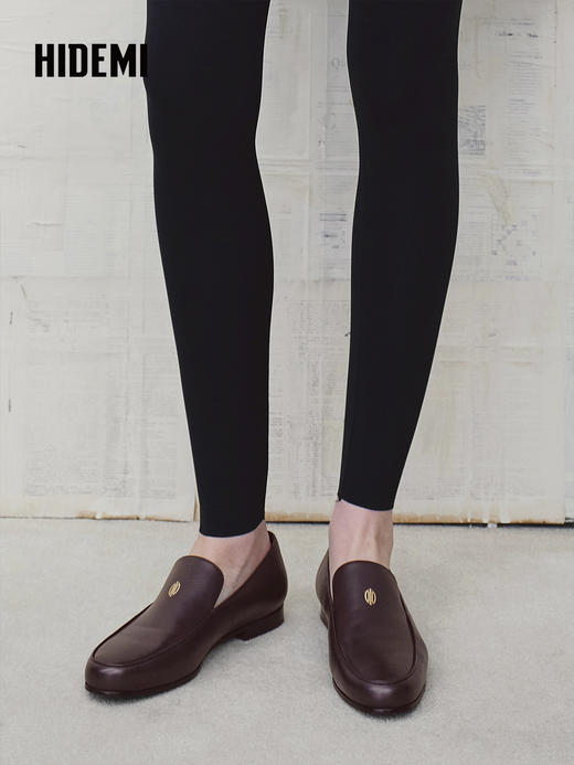 HIDEMI 羊皮一脚蹬轻便通勤休闲乐福鞋皮鞋单鞋平底鞋 商品图3