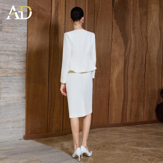 AD2026年春季职业套装通勤长袖半身裙两件套高档工作服西装套装裙 商品图4