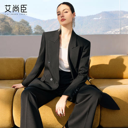 艾尚臣黑色西装外套女通勤商务风oversize阔版气质职场大女主气场 商品图1