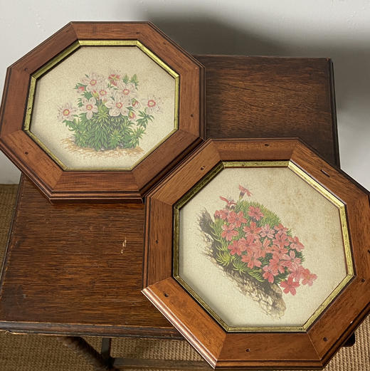 意大利古董八角实木挂画C0038 商品图1