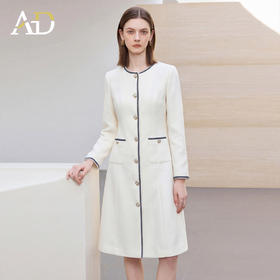 AD小香风连衣裙女春2026新款高级感今年流行爆款高知得体白色裙子