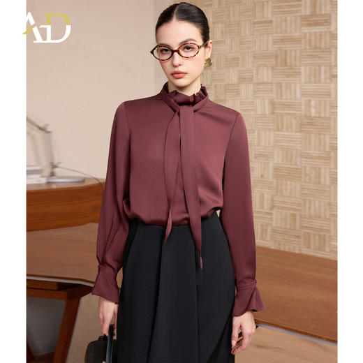 AD高端精致天丝衬衫两件套2026新款轻奢高级感出席重要场合的裙子 商品图0