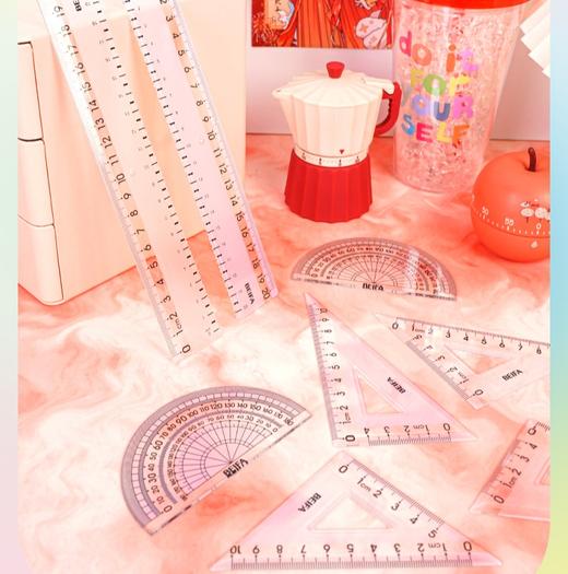 尺子【开学季】beifa贝发极光变色套尺 直尺三角尺  半圆尺测量数学计算   0227 商品图2