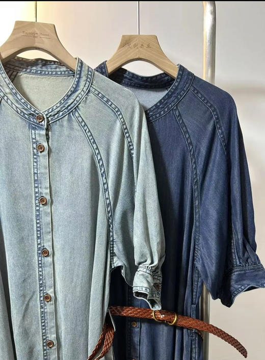 新款天丝牛仔垂感十足轻薄连衣裙 商品图1