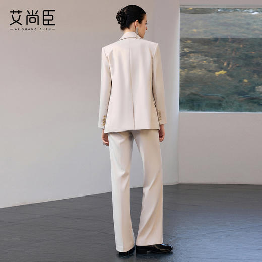 艾尚臣2026新款西装三件套女春季米白色通勤风修身气质OL西服套装 商品图4