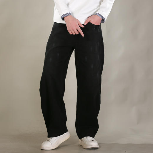 DRONKOO 2026 半松紧腰前不规则刷漆喷色中厚牛仔长裤 商品图1