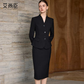 艾尚臣正式场合西装正装女职业套装黑色面试商务工作服西服两件套