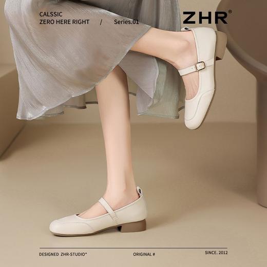 ZHR玛丽珍鞋女2025新款法式圆头浅口单鞋女时尚百搭平底ins小皮鞋 商品图7