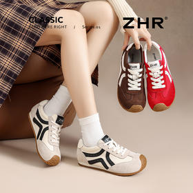 【ZHR则则】复古Y头德训鞋新款百搭美拉德多巴胺薄底女鞋IW05