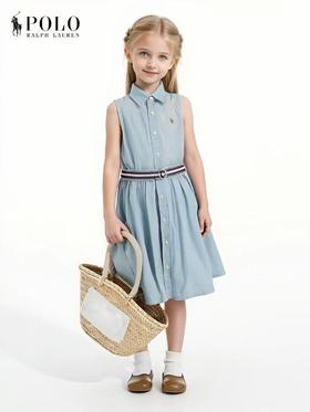 点此购买 拉夫夏季女童水洗无袖收腰牛仔连衣裙 md 340887