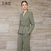 艾尚臣通勤风收腰西装套装女复古松绿色职业装气质正装束腰西服 商品缩略图2