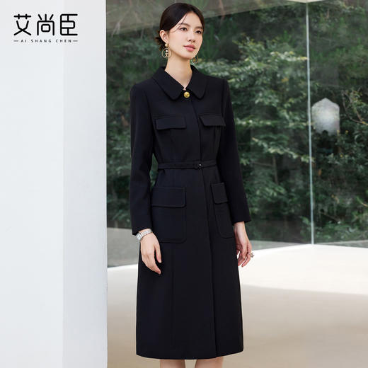 艾尚臣2025新款高级感黑色小香风连衣裙法式赫本风收腰显瘦工作服 商品图2
