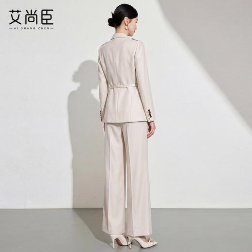 艾尚臣通勤西装套装女春季学院风米色两件套职场穿搭商务西服正装 商品图4