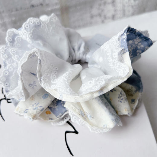 【积分兑】蓝色波点冰盐蓝蕾丝小蛮腰-发圈-纪念日百货门店同款169447211 商品图3