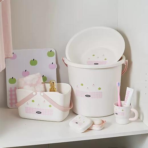 【多巴胺配色❗俏皮可爱外观】高颜值洗漱套装学生宿舍洗澡水桶脸盆高中大学生开学浴室用品套件。rg 商品图1