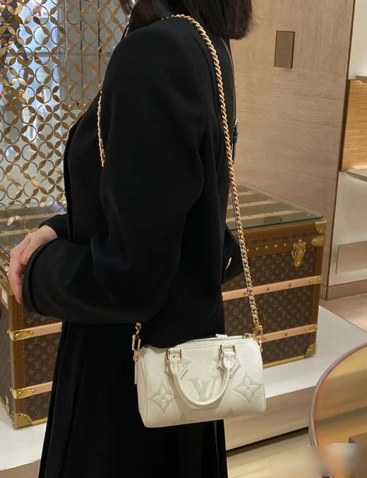 LV speedy nano 抹茶牛奶 牛皮 斜挎包 商品图2