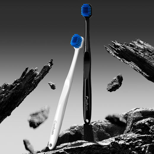 【新品上线】参半炭丝宽头密柔牙刷（双支装） 商品图5