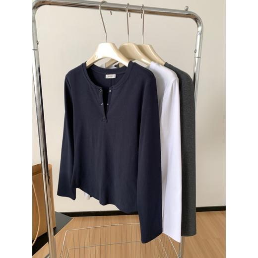 【大牌质感】280g棉氨纶针织衫 春季基础款韩版显瘦百搭纯色正肩tee 商品图2