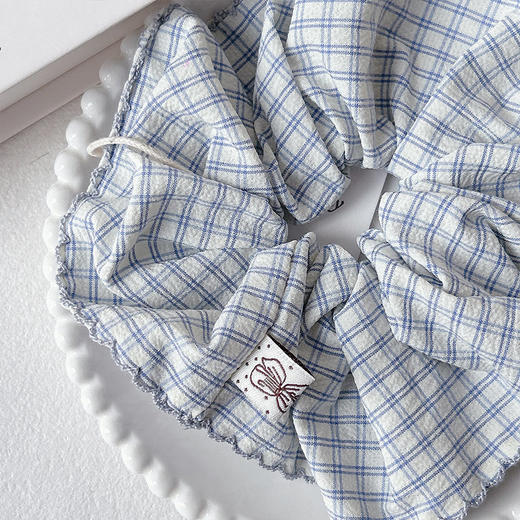 韩系简约格纹布艺大肠发圈-纪念日百货门店同款169256642 商品图4