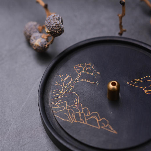 《山水有相逢》紫光檀香插 商品图1