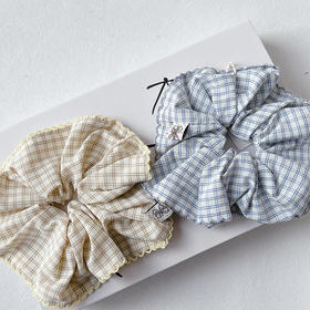 韩系简约格纹布艺大肠发圈-纪念日百货门店同款169256642