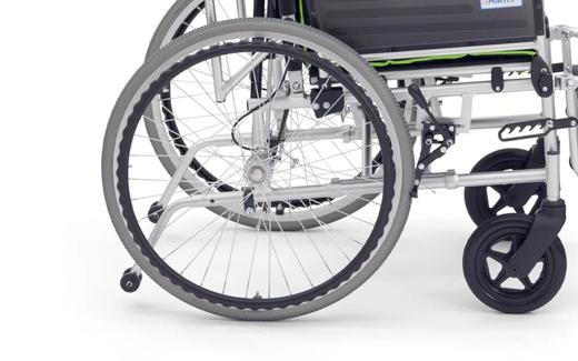 日本MIKI轮椅轻便折叠坐高扶手可调多功能老人专用代步轮椅 商品图9