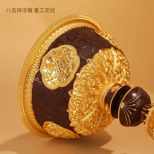 精品八吉祥3D火焰电子酥油灯充电试供佛灯藏式佛前供灯仿真摆件长明灯佩戴充电底座 商品图3