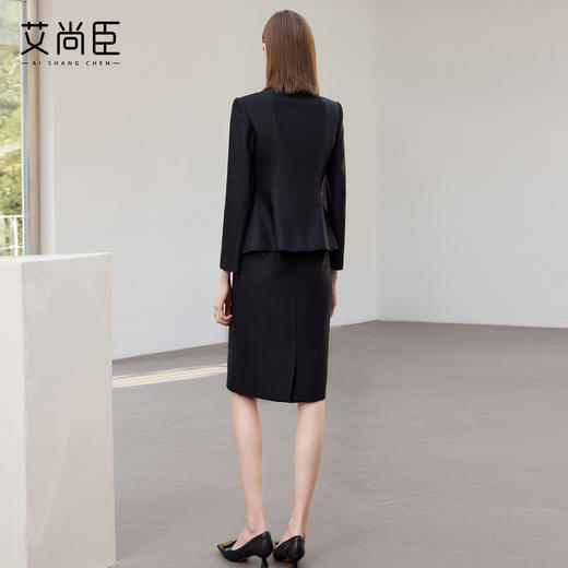 艾尚臣高端黑色西装套装女职场通勤正装高级感商务风时尚两件套冬 商品图4
