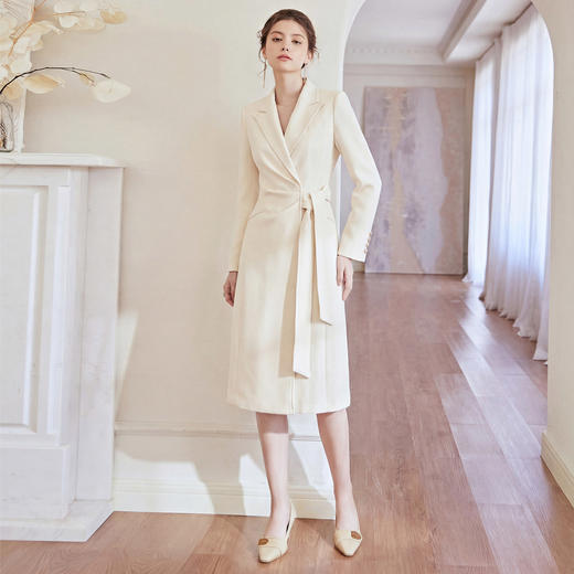 艾尚臣收腰绑带正式职业连衣裙女中长裙高级感职场别致西装裙季 商品图3