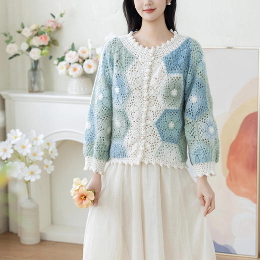 苏苏姐家繁芜开衫手工DIY编织钩针毛线团衣服自制材料包 商品图1