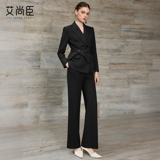 艾尚臣黑色西装套装女春季新款长袖西服收腰职业装通勤风气质正装 商品图4
