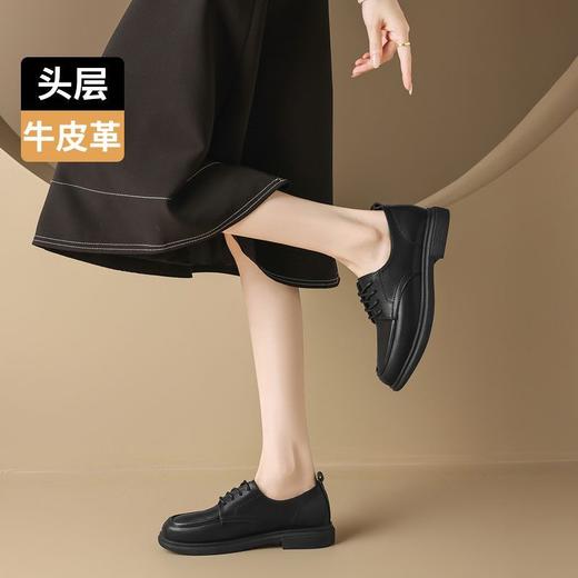 ZHR则则系带英伦单鞋女2026春秋新款JK鞋小皮鞋黑皮鞋女一脚蹬懒人鞋 商品图8