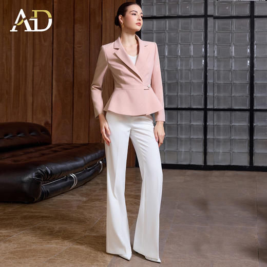 AD高端精致西装套装女春秋2026新款高级感商务正装收腰白裤两件套 商品图2